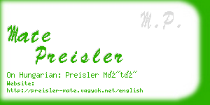 mate preisler business card